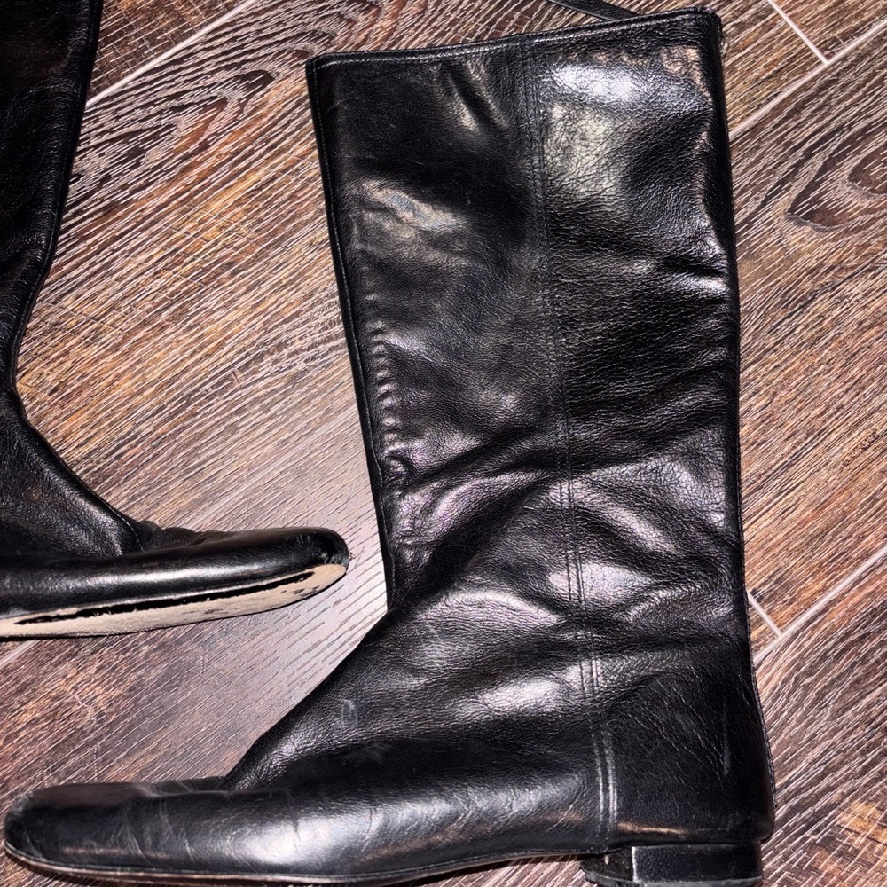 Coach Black Leather Mid-Calf Boots in size 7 - Picture 2 of 11